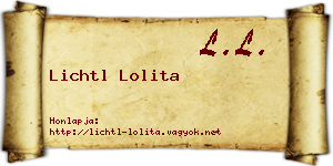 Lichtl Lolita névjegykártya
